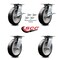 Service Caster 8 Inch Rubber on Aluminum Caster Set with Roller Bearing 4 Swivel Lock 2 Brake SCC-35S820-RAR-SLB-BSL-2-BSL-2 - alternate 7